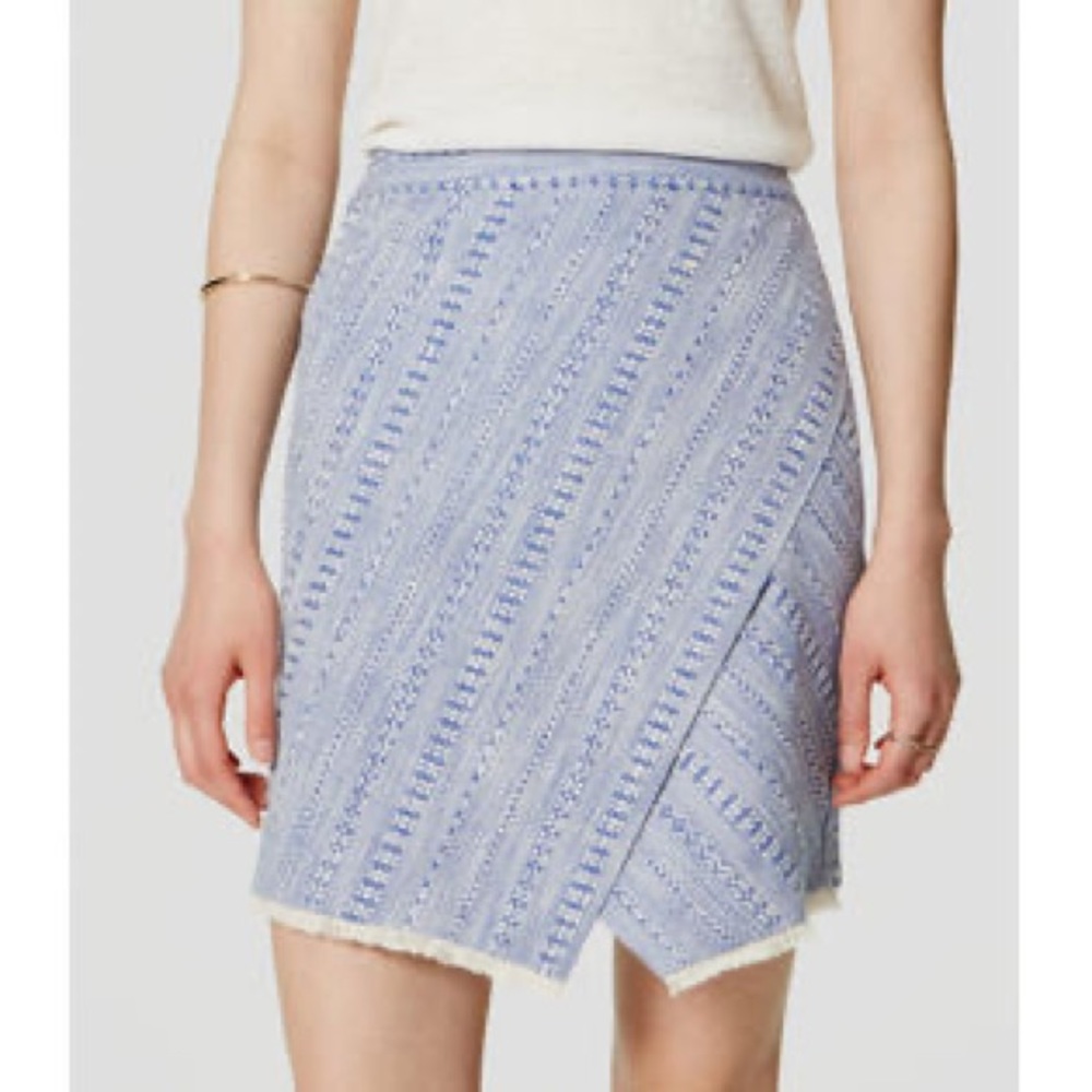 Loft White and Blue Pencil Skirt - Picture 8 of 8